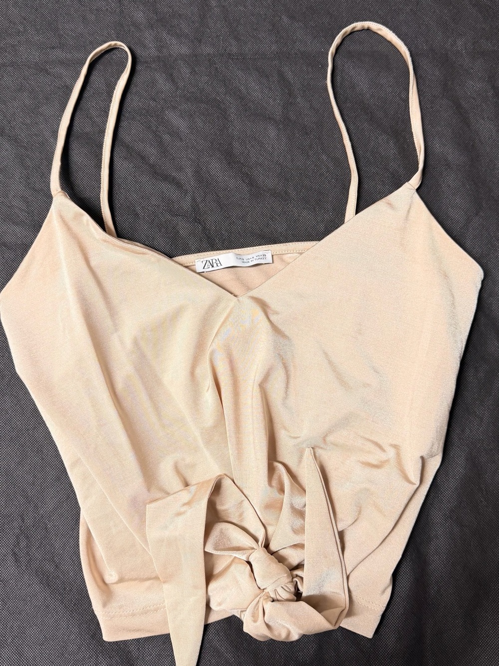 Zara Beige Tie-Front Cami